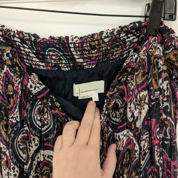 Anthropology Maxi Skirt Paisley Wrap w/Elastic Scrunched Waist Size L - Picture 7 of 9